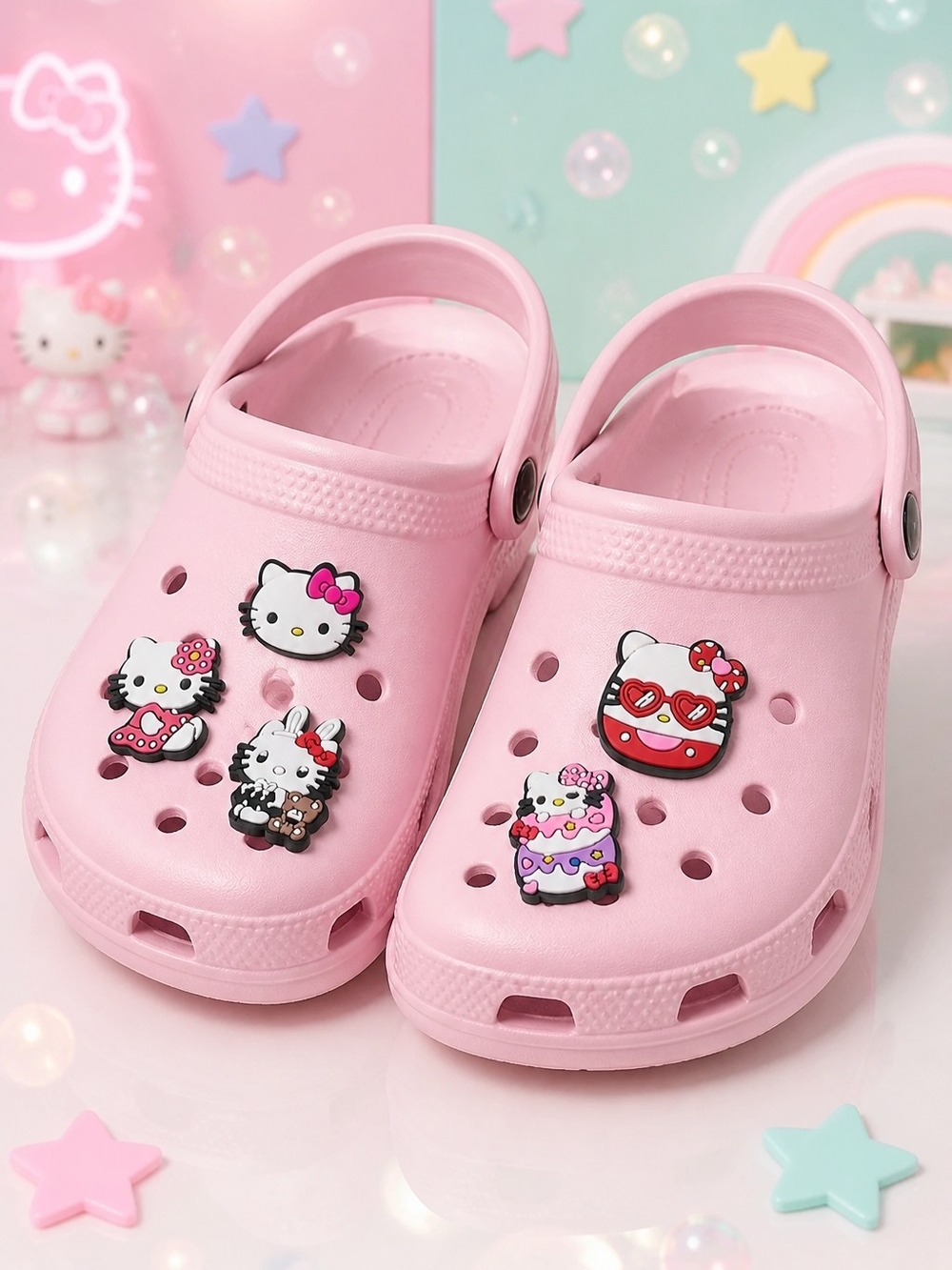 Hello Kitty Crocs Shoe Charms Sassy Sweet Set Pink Kawaii Sanrio Jibbitz Style
